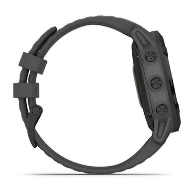 Смарт-годинник Garmin Fenix 6 Pro Solar чорний з сірим ремінцем