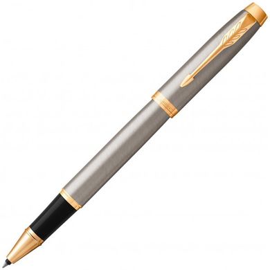 Ручка-ролер Parker IM 17 Brushed Metal GT RB 22 222 сріблястого кольору з позолотою