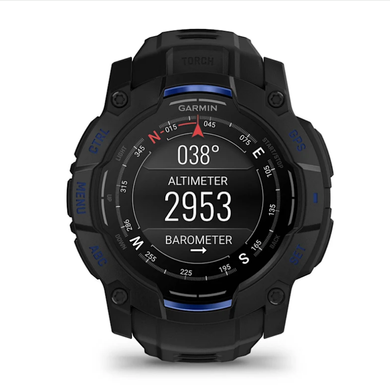 Смарт-годинник Garmin Instinct 3 (50 мм) AMOLED чорний із чорно-синім ремінцем