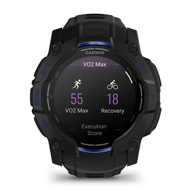Смарт-годинник Garmin Instinct 3 (50 мм) AMOLED чорний із чорно-синім ремінцем