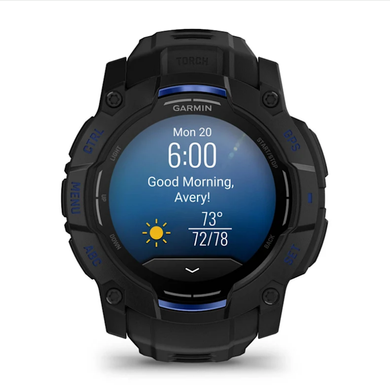 Смарт-годинник Garmin Instinct 3 (50 мм) AMOLED чорний із чорно-синім ремінцем