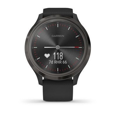 Смарт-часы Garmin Vivomove 3 с серым стальным безелем, черным корпусом и ремешком