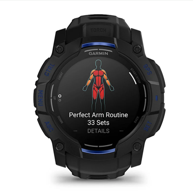 Смарт-годинник Garmin Instinct 3 (50 мм) AMOLED чорний із чорно-синім ремінцем