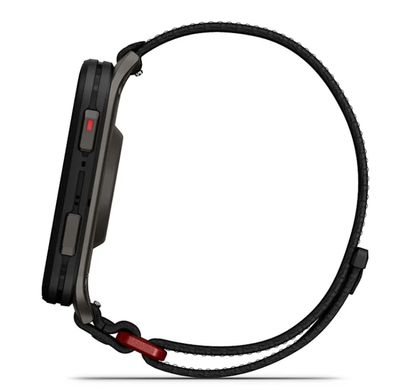 Смарт-годинник Garmin Venu X1 чорно-сланцевий із задньою кришкою з титану та чорним нейлоновим ремінцем ComfortFit