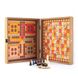 CBLS34ORG Manopoulos Chess/Backgammon/Ludo/Snakes - Rainbow - Walnut Replica Wooden Case 1